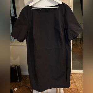 Lafayette 148 New York Elegant Black Short Sleeve Dress